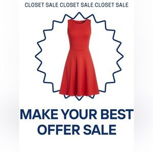 Calvin Klein Red Fit and Flare Dress | size 2